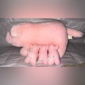 Vintage Mama Pig with Piglets Plush
